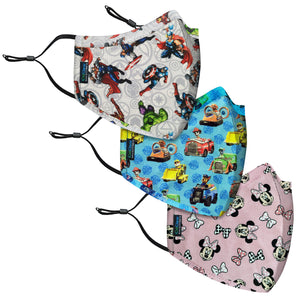 OxiClear 3-Layers Kids Cotton Face Mask with NanoFilter Adjustable Ear Loops & Nose Pin (Pack Of 3) (Avengers Paw