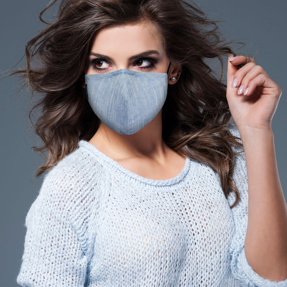 OxiClear Handloom Linen Cloth Face Mask 3 Layer Washable (Pack of 5)