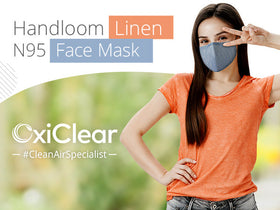 OxiClear Handloom Linen Cloth Face Mask 3 Layer Washable (Pack of 5)