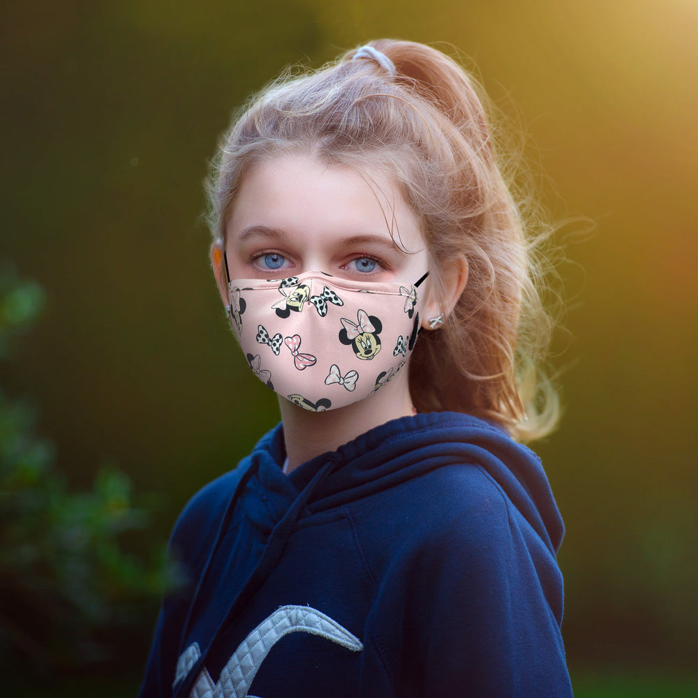 OxiClear Kids N99 Anti Pollution Face Mask with Carbon Filters Headband Reusable D.R.D.O Certified (Mini Mouse)