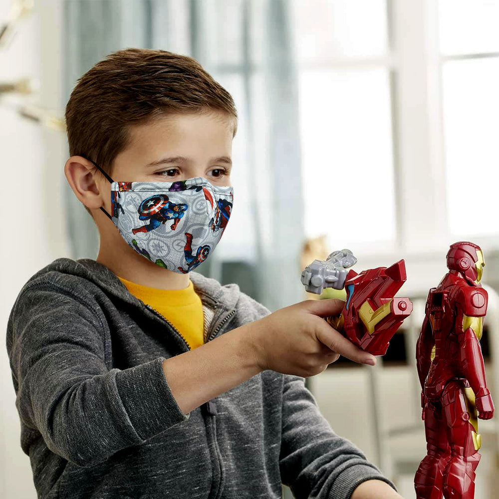 OxiClear Kids N99 Anti Pollution Mask With Carbon Filters Reusable D.R.D.O Certified (Avengers)
