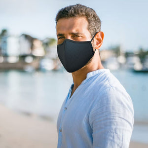 OxiClear Mesh Face Mask 3-Layer With NanoFilter Adjustable Nose Pin Ear Loops (Pack of 5) (Black) - Pack of 5 - N95 Dry