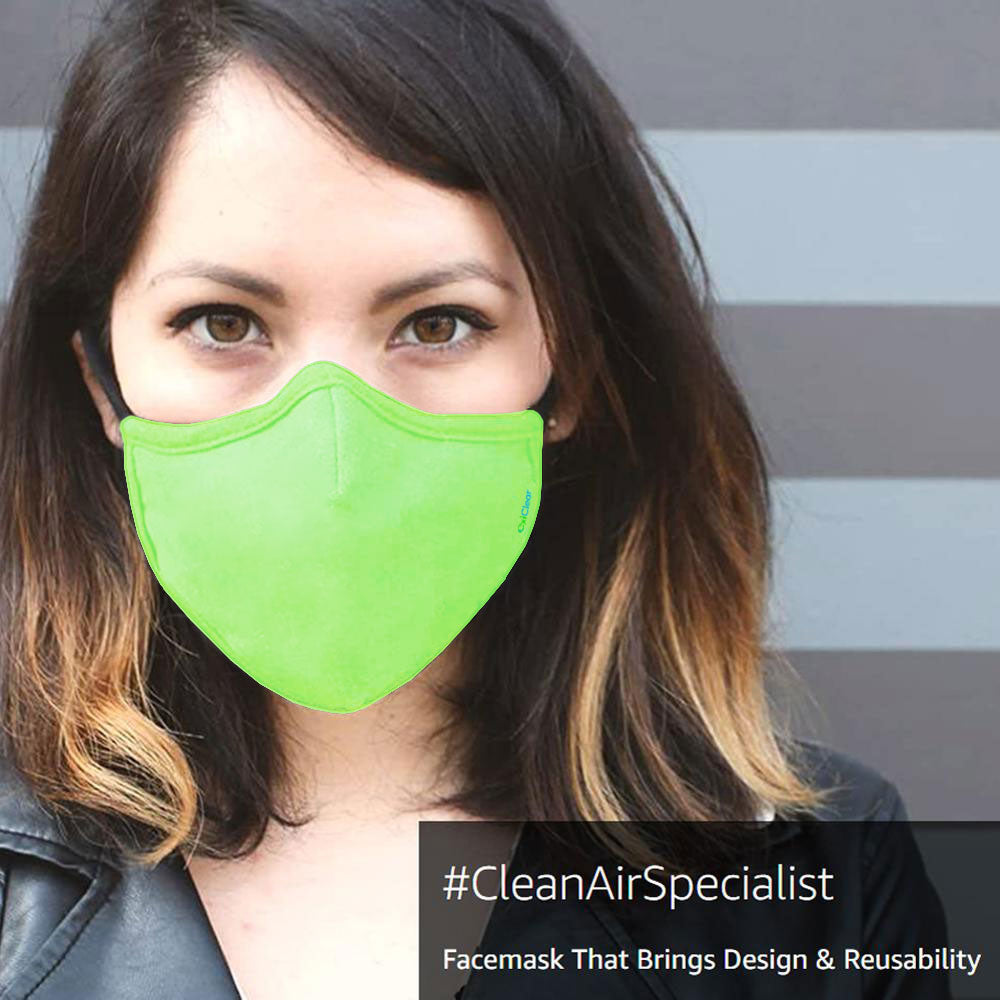 OxiClear N99 Anti Pollution Face Mask with Carbon Filters Headband Reusable D.R.D.O Certified (Multicolor) (Pack of 5)