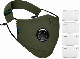 OxiClear N99 Anti-Pollution Mask with Valve Army Green