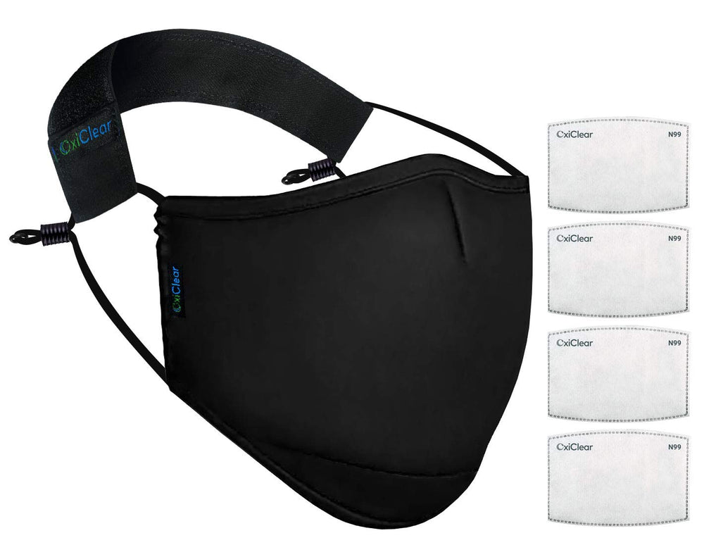 OxiClear N99 Face Mask (Black) (Non-Valved)