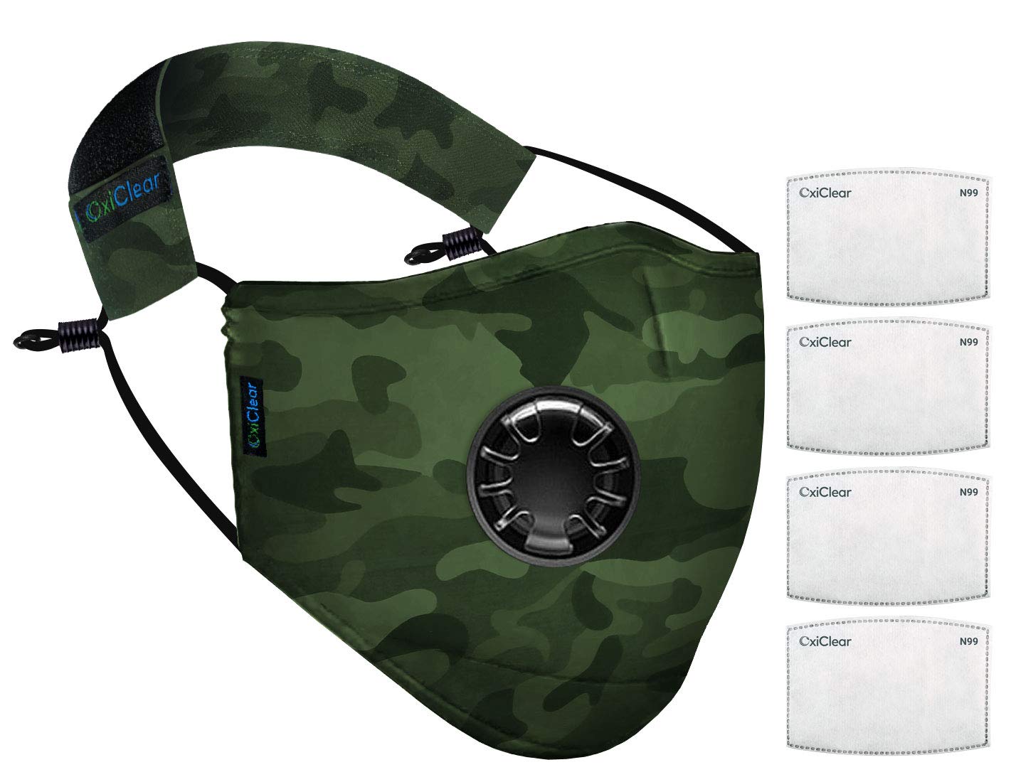 OxiClear N99 Anti-Pollution Mask with Valve Combat