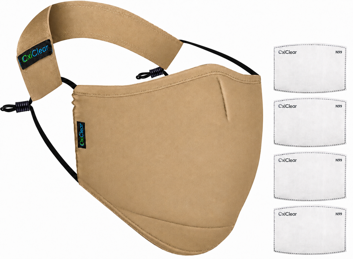 OxiClear N99 Anti-Pollution Mask No Valve Khaki
