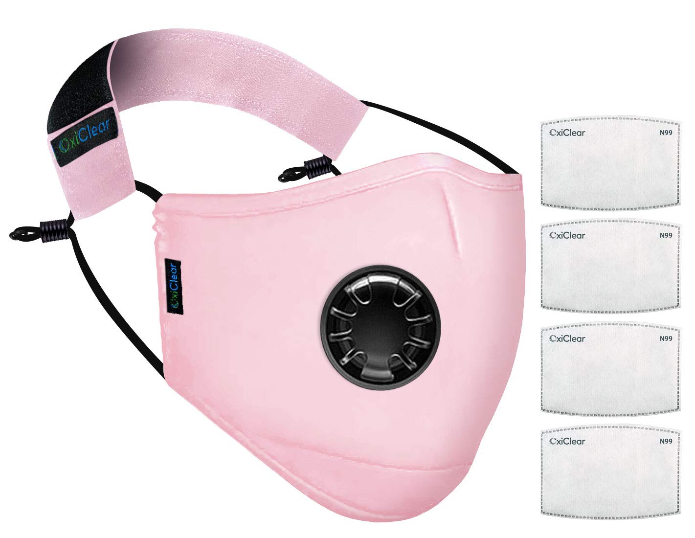 OxiClear N99 Anti-Pollution Mask with Valve Lush Pink