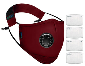 OxiClear N99 Anti-Pollution Mask with Valve Maroon
