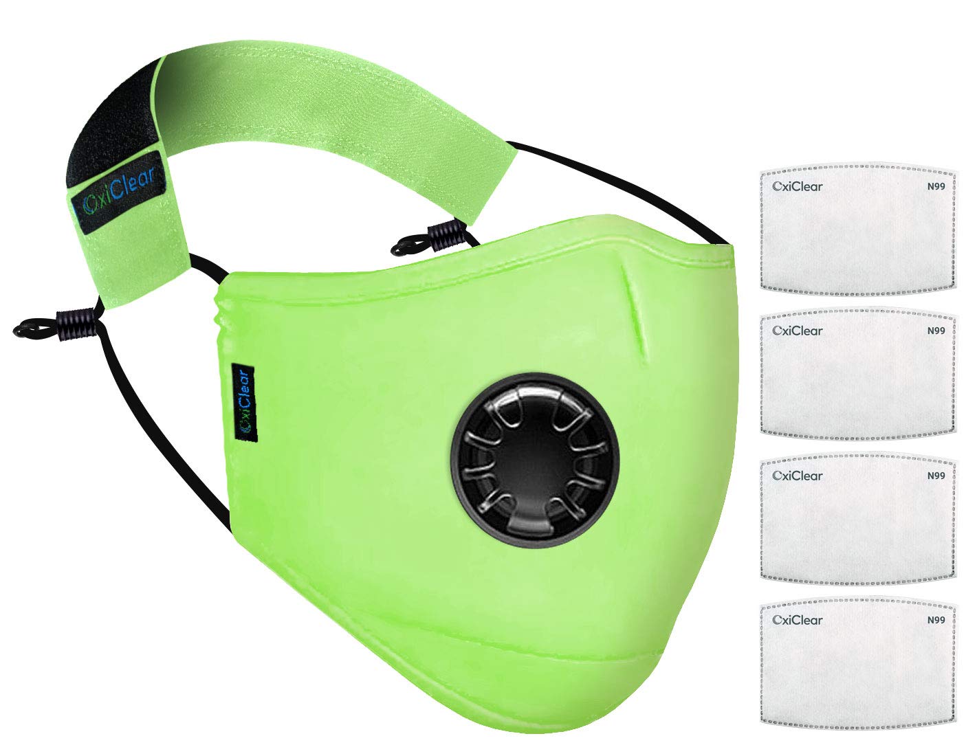 OxiClear N99 Anti-Pollution Mask with Valve OxiGreen