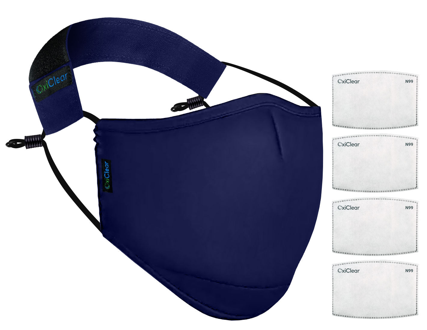 OxiClear N99 anti-pollution mask without valve in Royal Blue