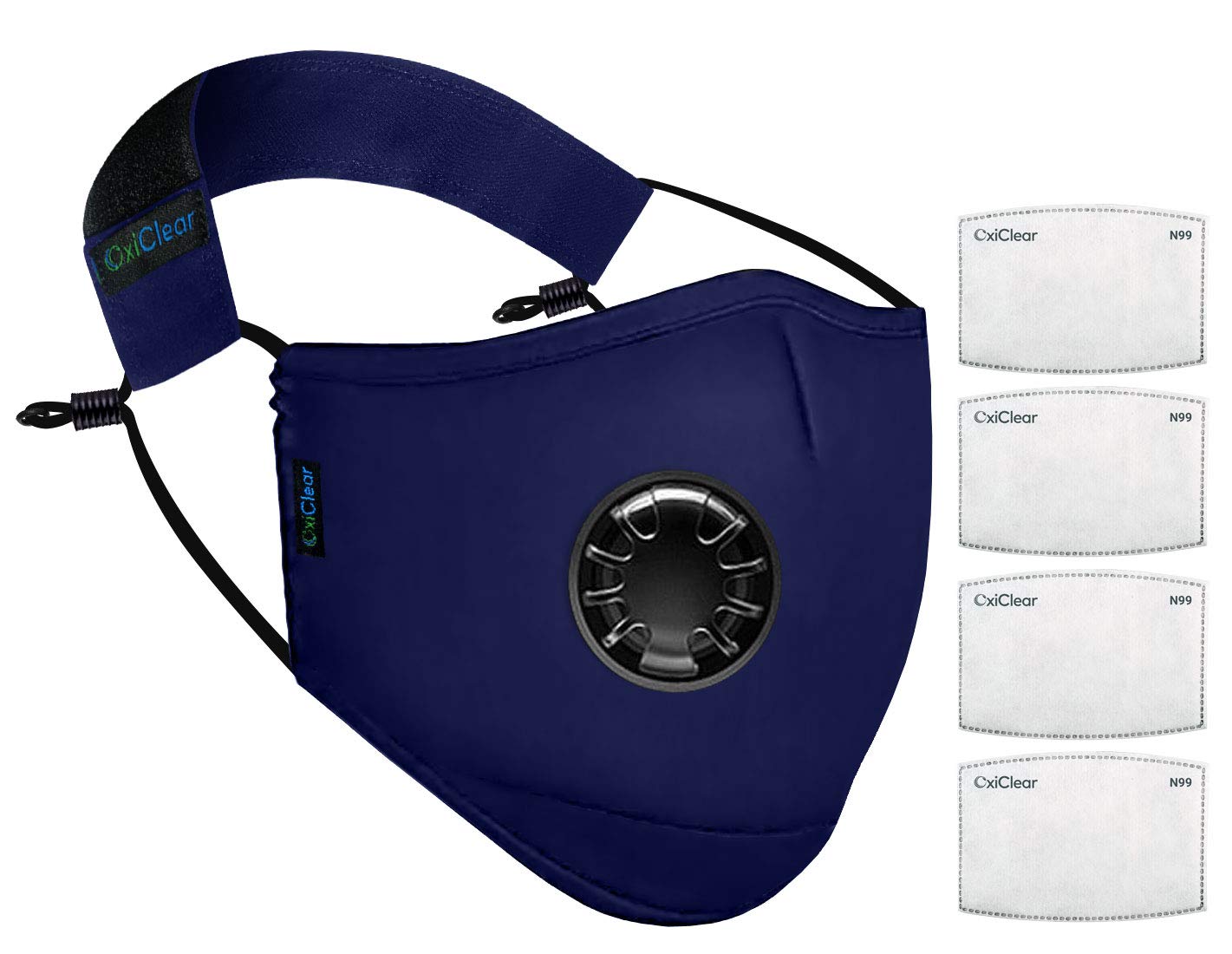 OxiClear N99 Anti-Pollution Mask with Valve Royal Blue