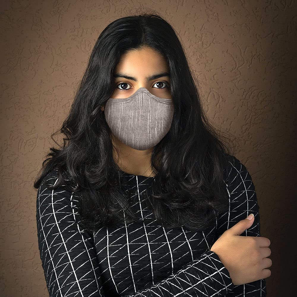 
            
                Load image into Gallery viewer, OxiClear N99 Handloom Linen Face Mask with Carbon Filters Headband Reusable DRDO Certified (Stone) - Pack of 1 - N99
            
        