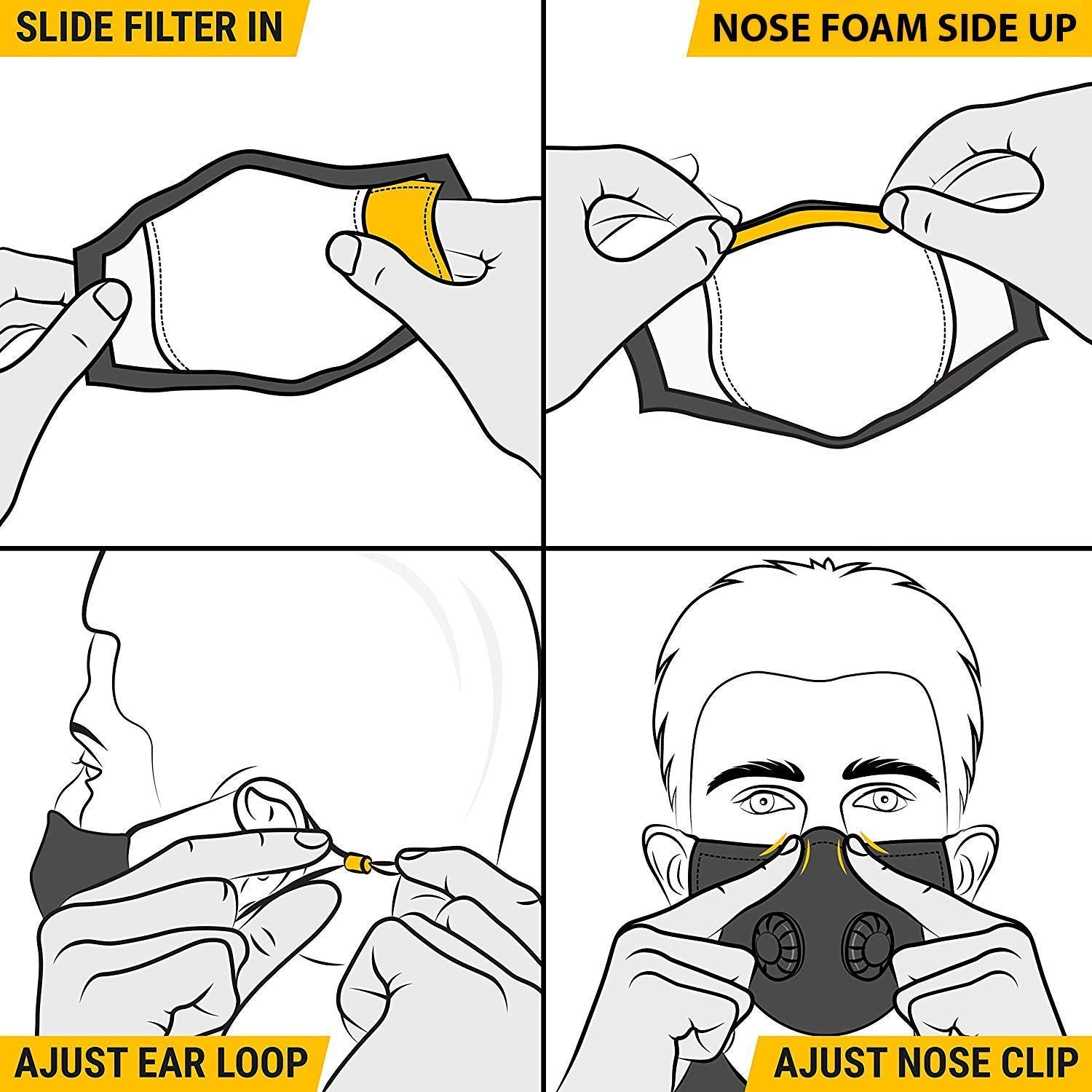 OxiClear N99 Pollution Mask With Carbon Filters Reusable D.R.D.O Certified (Multicolour Dark - Pack of 3)