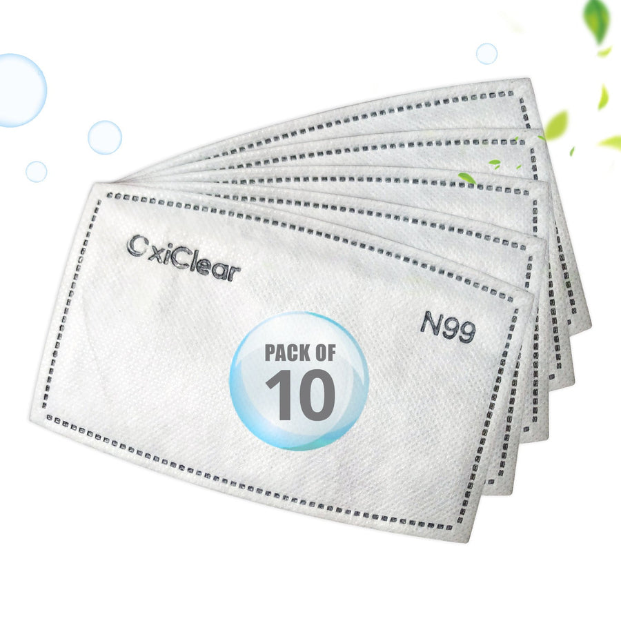 OxiClear Refill Filters N99 PM 2.5 Activated Carbon Filter (Pack of 10)