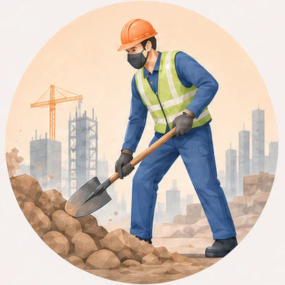 Outdoor worker wearing an OxiClear mask